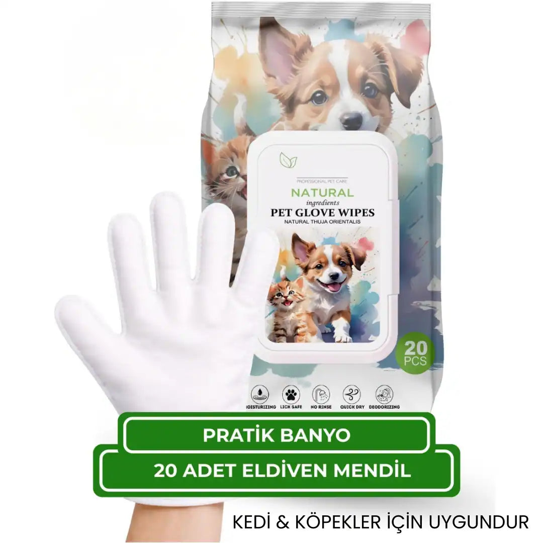 Temizlik Eldiveni - Kedi&Köpek - 20li - 6lı Paket Adet