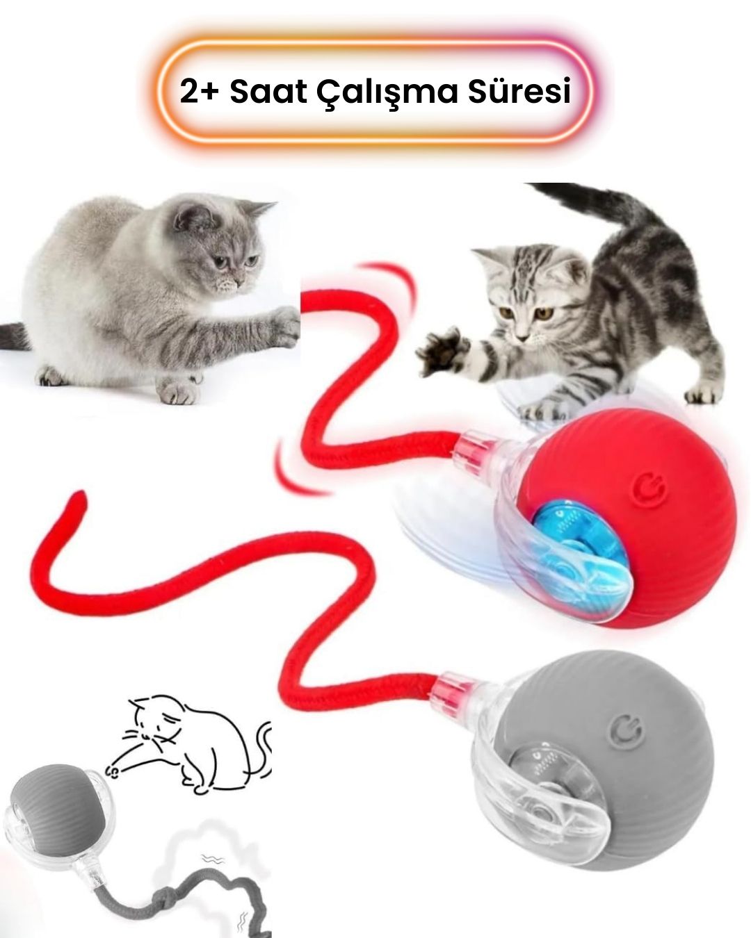 Kuyruklu Otomatik Yuvarlanan Oyun Topu