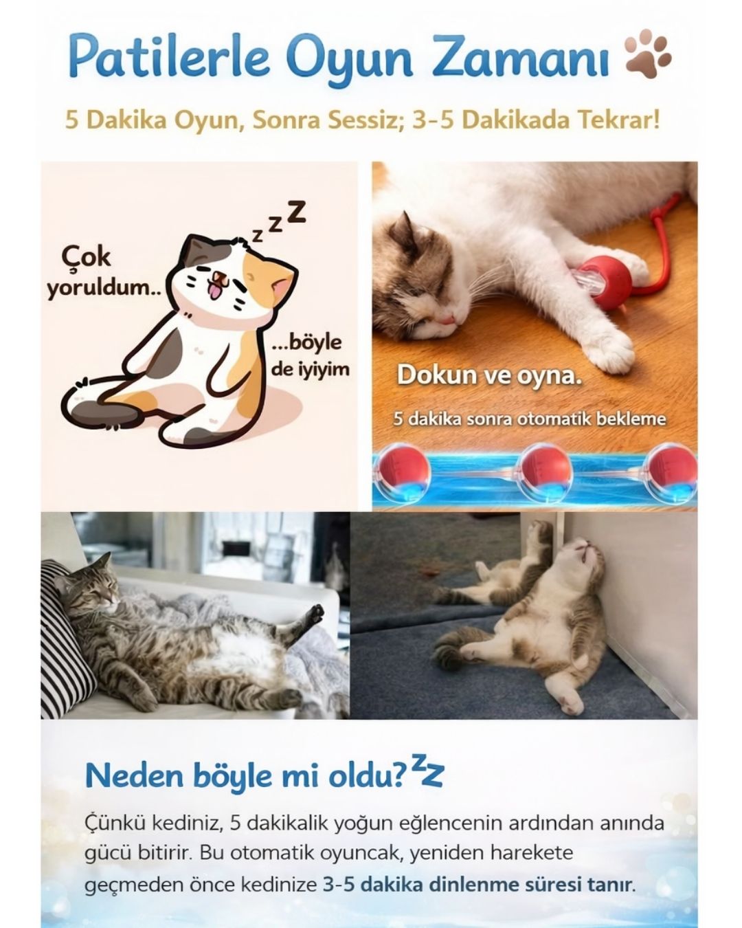 Kuyruklu Otomatik Yuvarlanan Oyun Topu